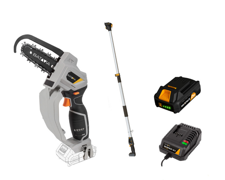 Batavia Maxxpack Nexxsaw (V2) 18 V Akku – Einhand – Kettensäge SET inklusive Verlängerungsstiel
