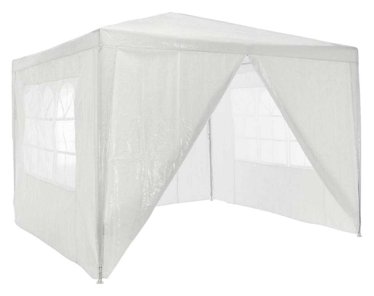 VCM Pavillon weiß Polyester-Mischgewebe B/H/L: ca. 300x187x300 cm