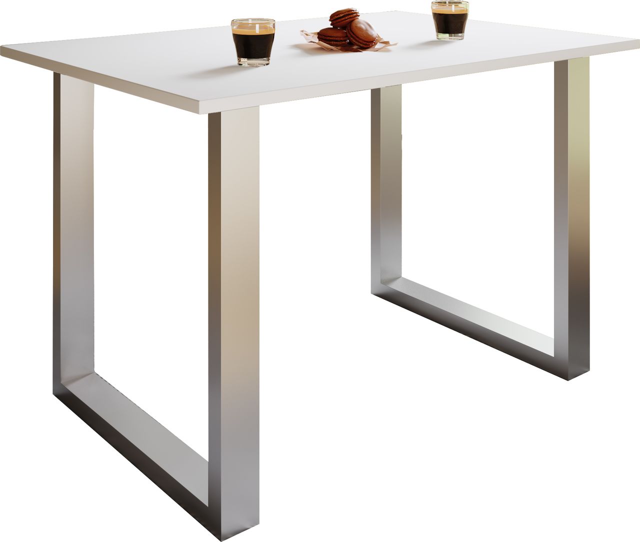 VCM Esstisch „Xona“ 110×50 U – Fußgestell Weiß/Silber