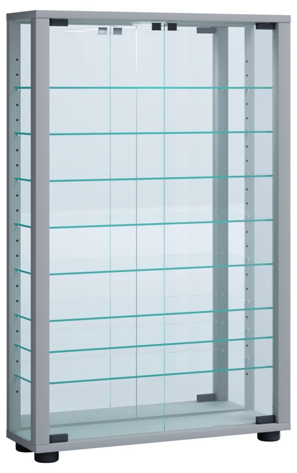 VCM Wandvitrine "Vitrosa Mini" mit Spiegel Silber