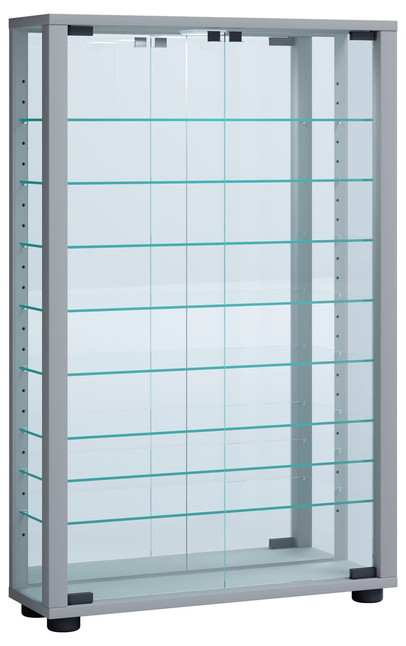 VCM Wandvitrine „Vitrosa Mini“ mit Spiegel Silber