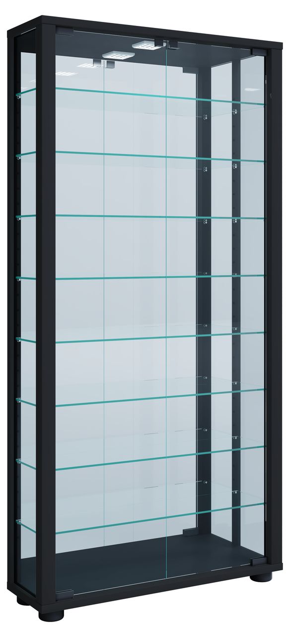 VCM Wandvitrine „Vitrosa Maxi“ mit Spiegel Schwarz