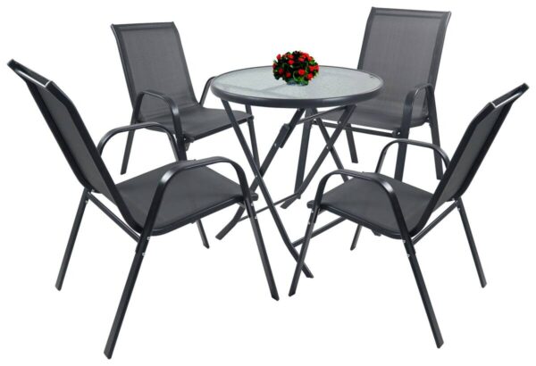 VCM Gartensitzgruppe Sonlas anthrazit Glas B/H/L: ca. 56x89x73 cm VCM Gartensitzgruppe Sonlas anthrazit Glas B/H/L: ca. 56x89x73 cm