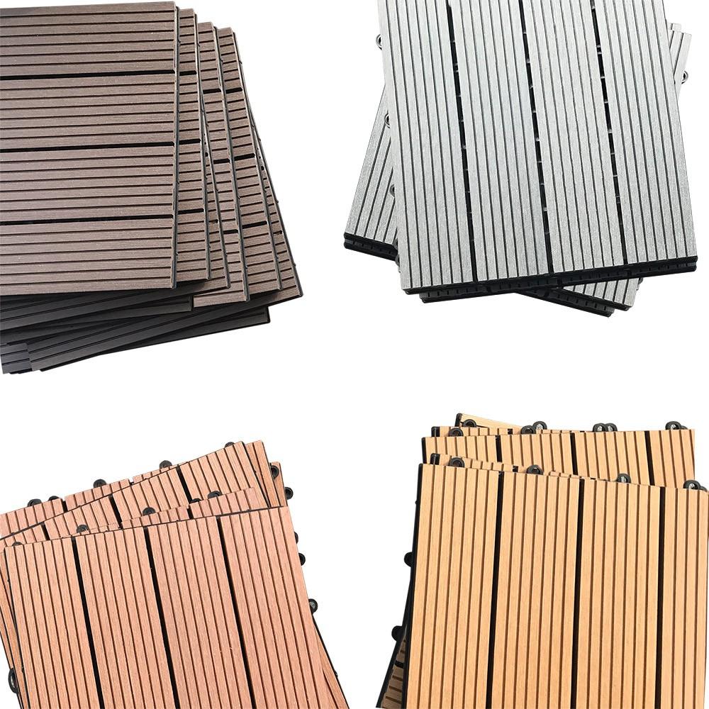 Home Deluxe WPC Holzfliesen – Dunkelbraun