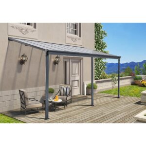 Home Deluxe Terrassenüberdachung SOLIS 434 x 303 x 226 / 278 cm – grau