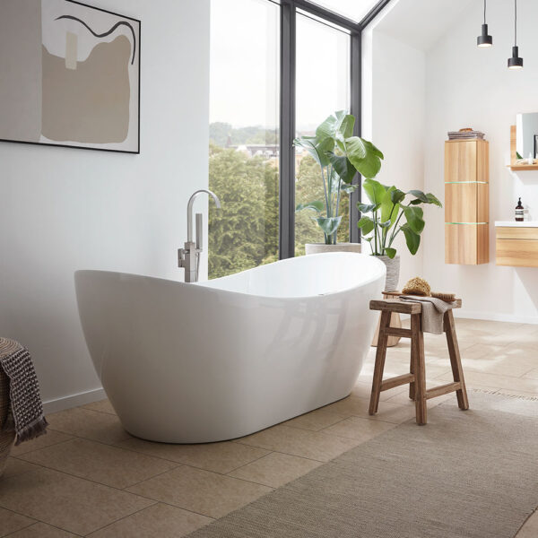 Home Deluxe Freistehende Whirlpool Badewanne OVALO PLUS