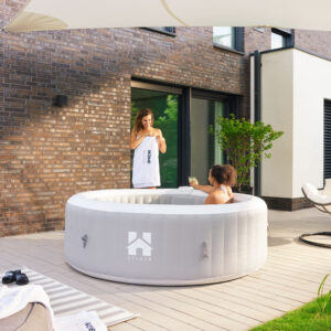 Home Deluxe Outdoor Whirlpool SPLASH – Uni – Grau – 6 Personen