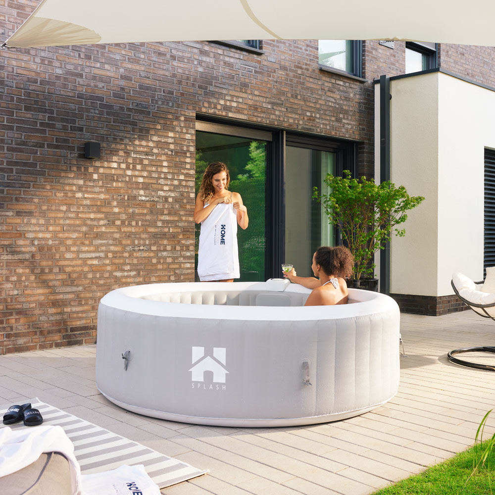 Home Deluxe Outdoor Whirlpool SPLASH – Uni – Grau – 6 Personen