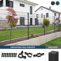 Home Deluxe 200 cm x 16 m – HOME DELUXE Doppelstabmattenzaun MORATA Anthrazit