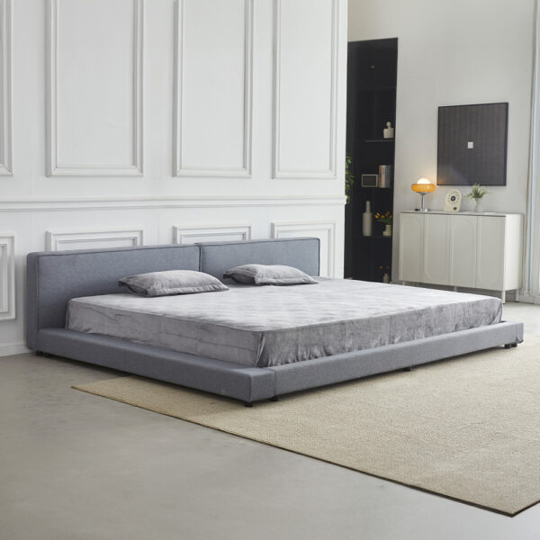 Home Deluxe Bett mit Ablage GALAXIS Grau – 270 x 200 cm