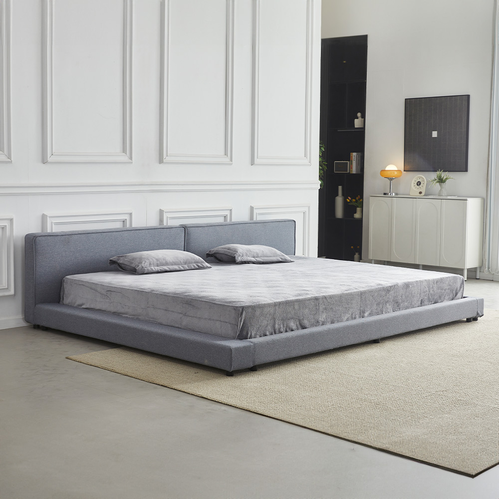 Home Deluxe Bett mit Ablage GALAXIS Grau – 270 x 200 cm