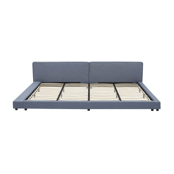 Home Deluxe Bett mit Ablage GALAXIS – 270 x 200 cm Grau mit Matratze H2/H3