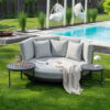 Home Deluxe Daybed Outdoor FLORIDA inkl. Beistelltische – Grau