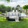 Home Deluxe Daybed Outdoor FLORIDA inkl. Beistelltische – Grau