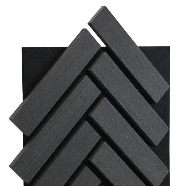 Home Deluxe Akustikpaneel Fischgrätenoptik VEGA Black Oak 6er Set – 80 x 40 cm