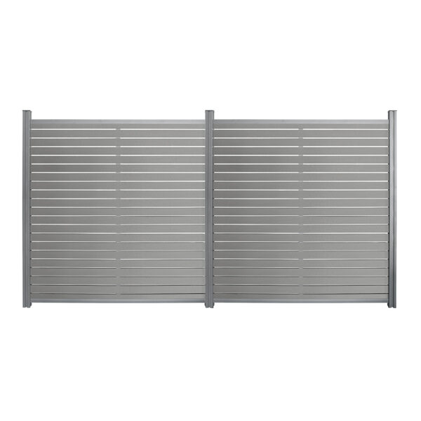 Home Deluxe WPC Sichtschutzzaun ALIRA Dunkelgrau – 2 x Element + 3 x Pfosten