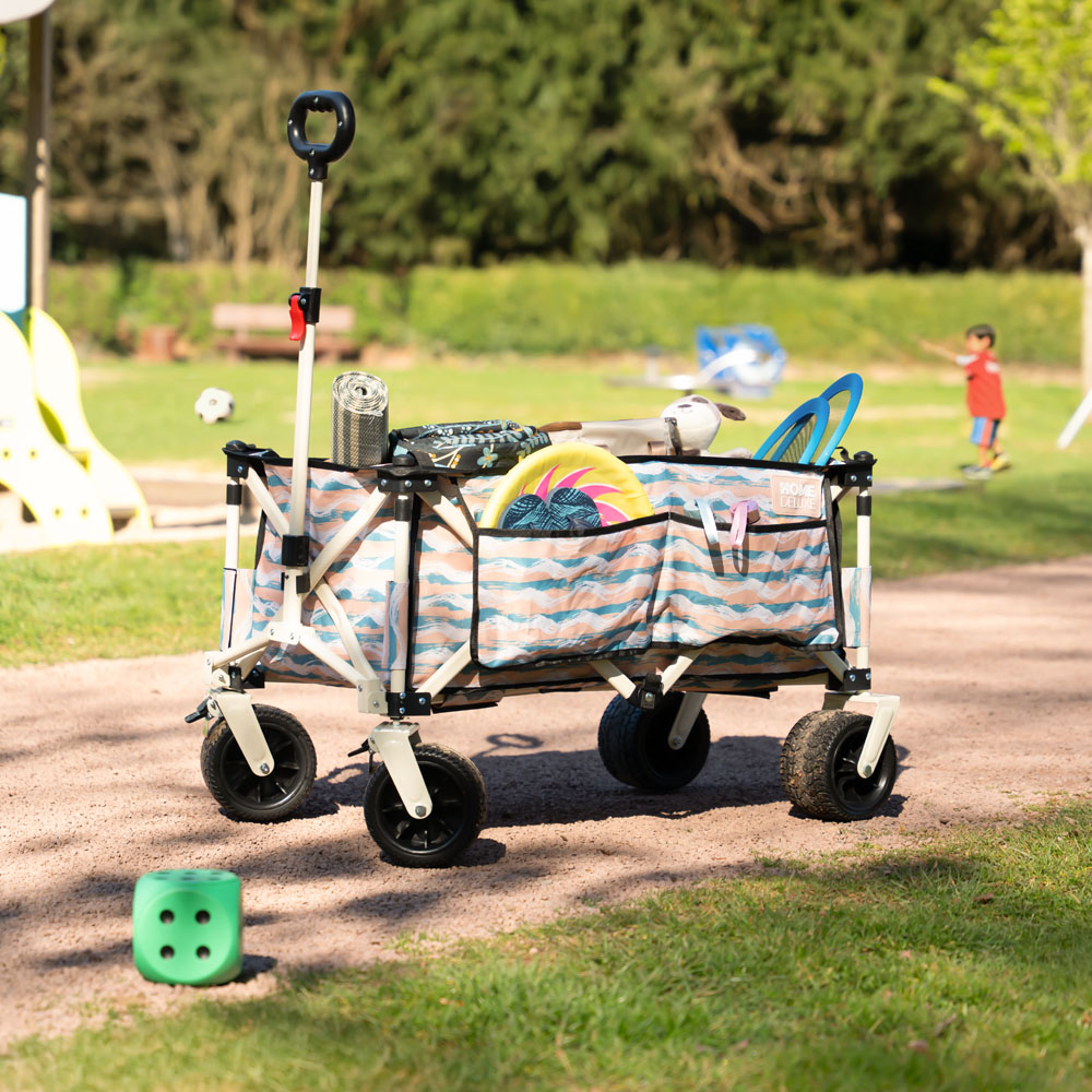 Home Deluxe Home Deluxe Bollerwagen faltbar JOLA – Beige/Blau