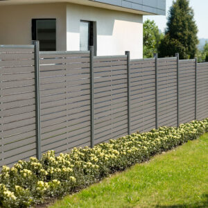 Home Deluxe HOME DELUXE WPC Sichtschutzzaun ALIRA Dunkelgrau – 4 x Element + 6 x Pfosten