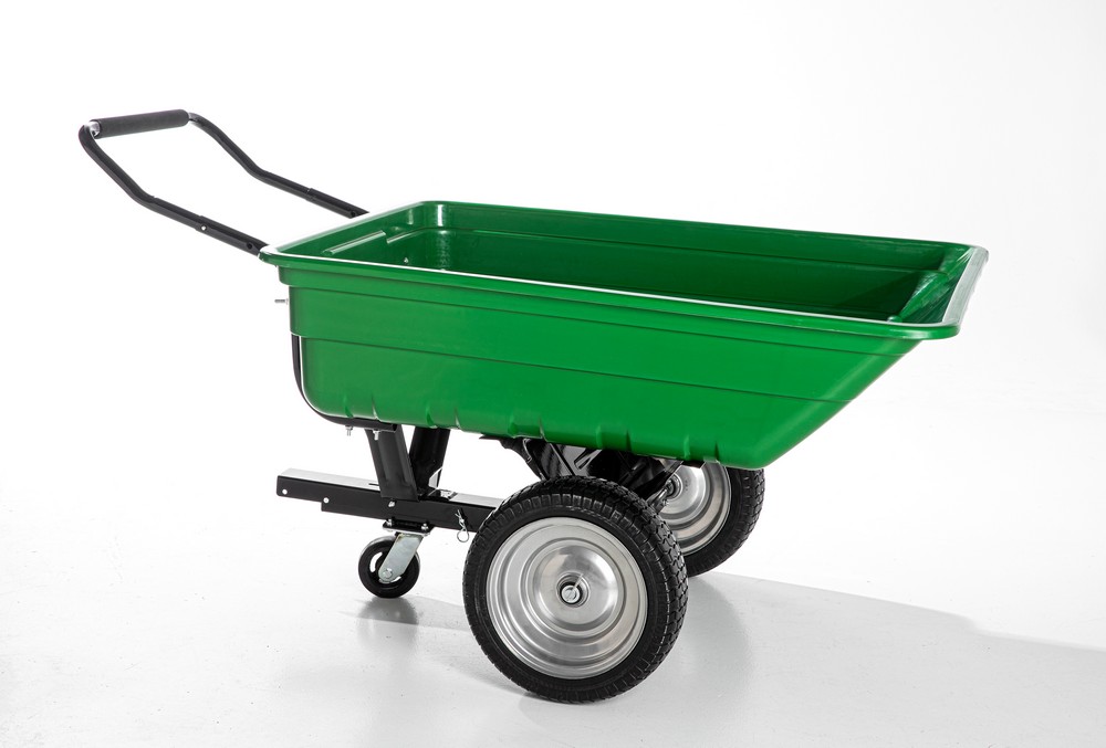 POWERTEC GARDEN XXL Gartenwagen 300L, ca. 161, 5 x 97 x 78, 5 cm – Grün