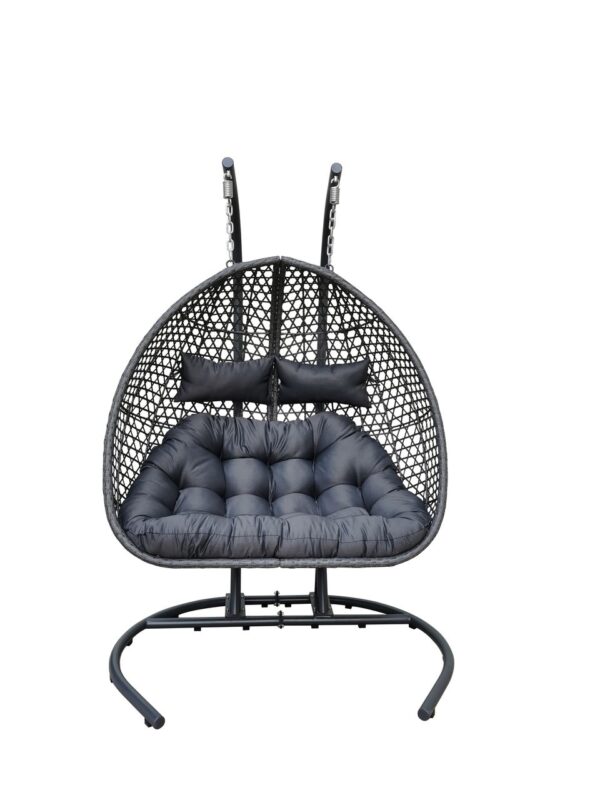 schütte Home & Living XXL – Hängesessel Polyrattan Doppelhängesessel – Grau