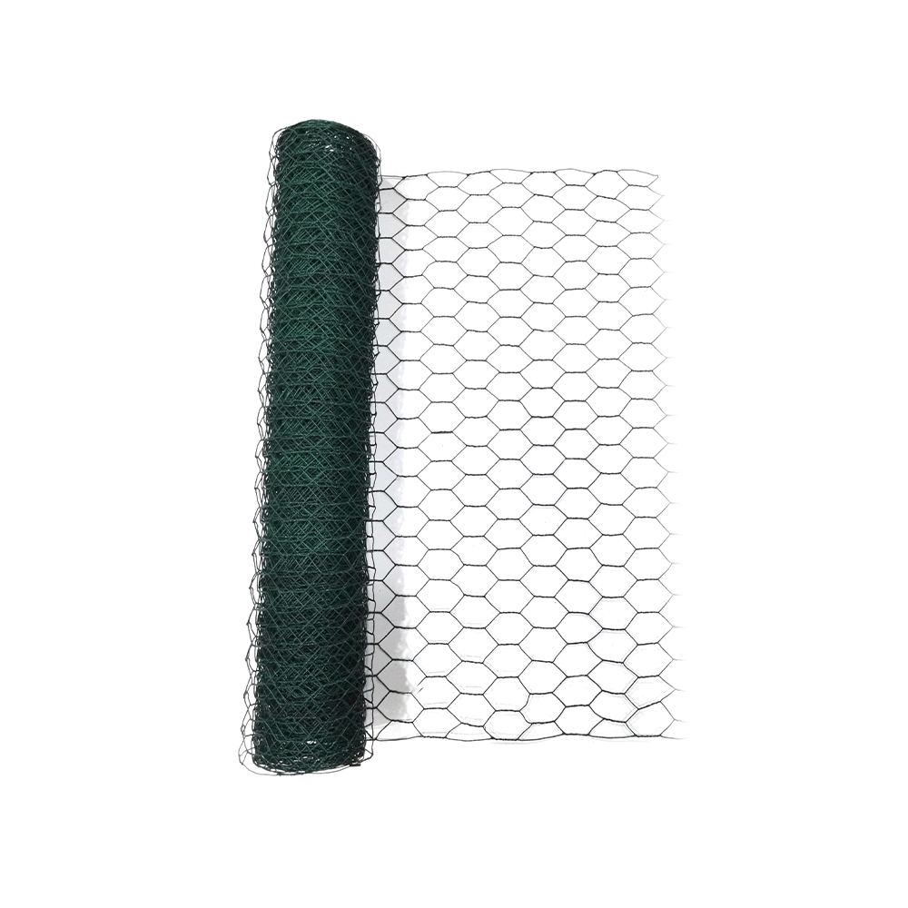 POWERTEC GARDEN 2er Set Drahtgitter PVC – ummantelt, HEXAGONAL ca. 5 x 0, 5 m