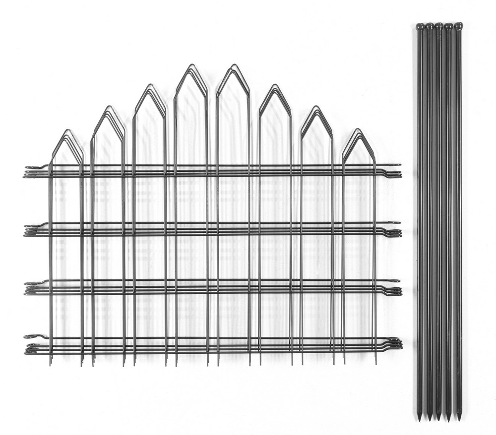 POWERTEC GARDEN 4er Set Teichzaun, ca.1000 x 800mm – Grau, 21FS05