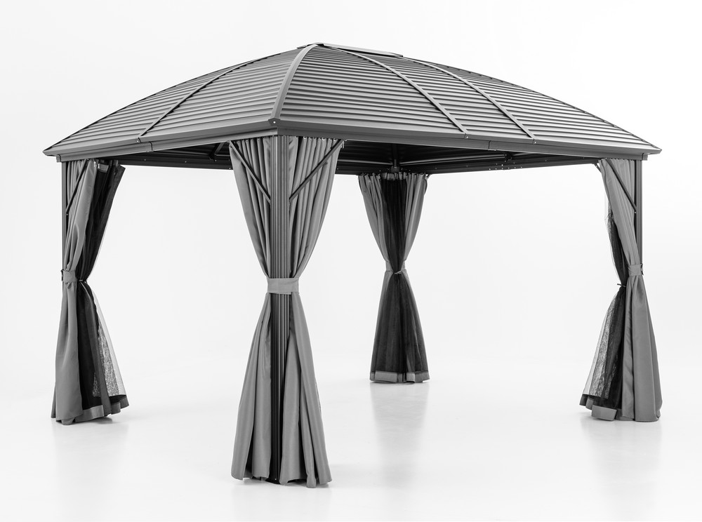 CHILLROI Garten Pavillon “Bosco” aus Aluminium, ca. 300 x 400 x 285 cm – Anthrazit