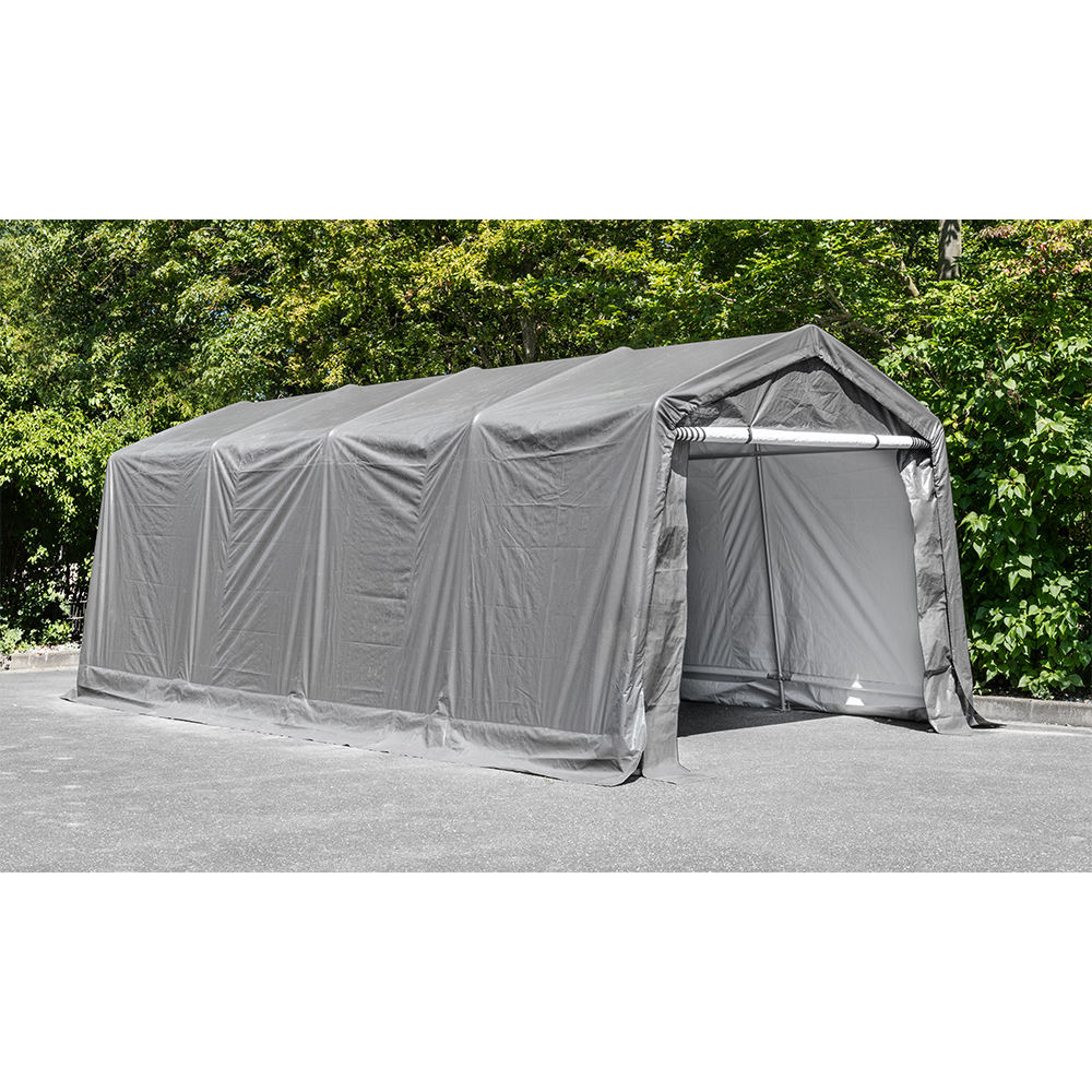 GreenYard Folien Autogarage Zeltgarage ca. 305 x 610 x 240 cm – Grau