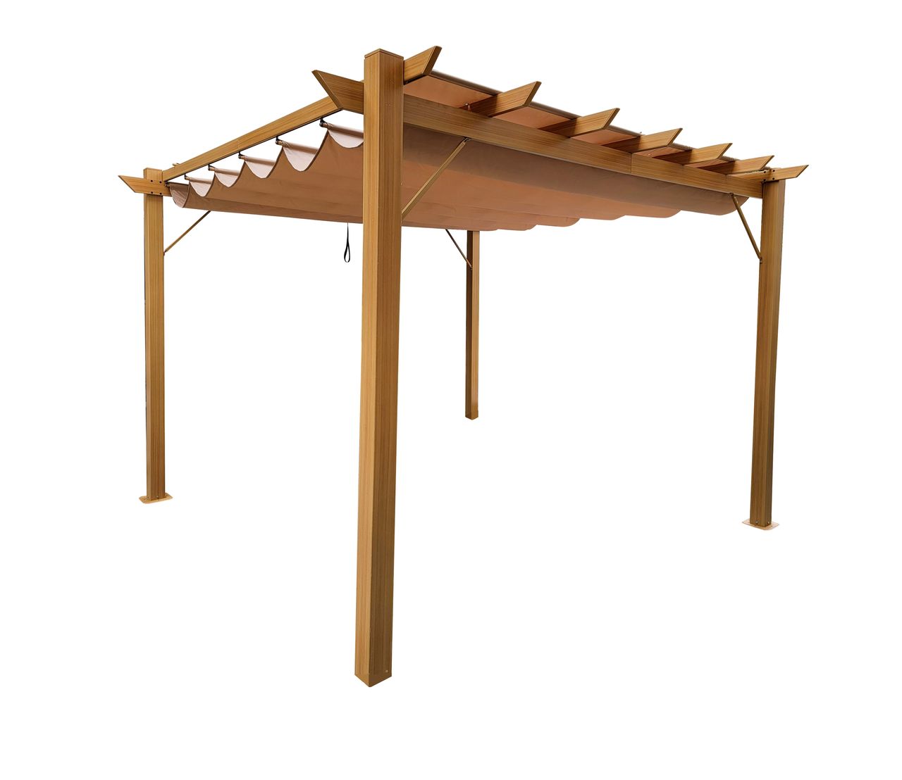 CHILLROI Pavillon „Pergola“ aus Aluminium, ca. 350 x 505 x 236 cm – Buche
