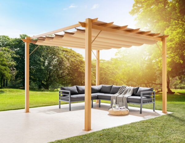 CHILLROI Pavillon "Pergola" aus Aluminium, , ca. 350 x 350 x 236 cm – Buche