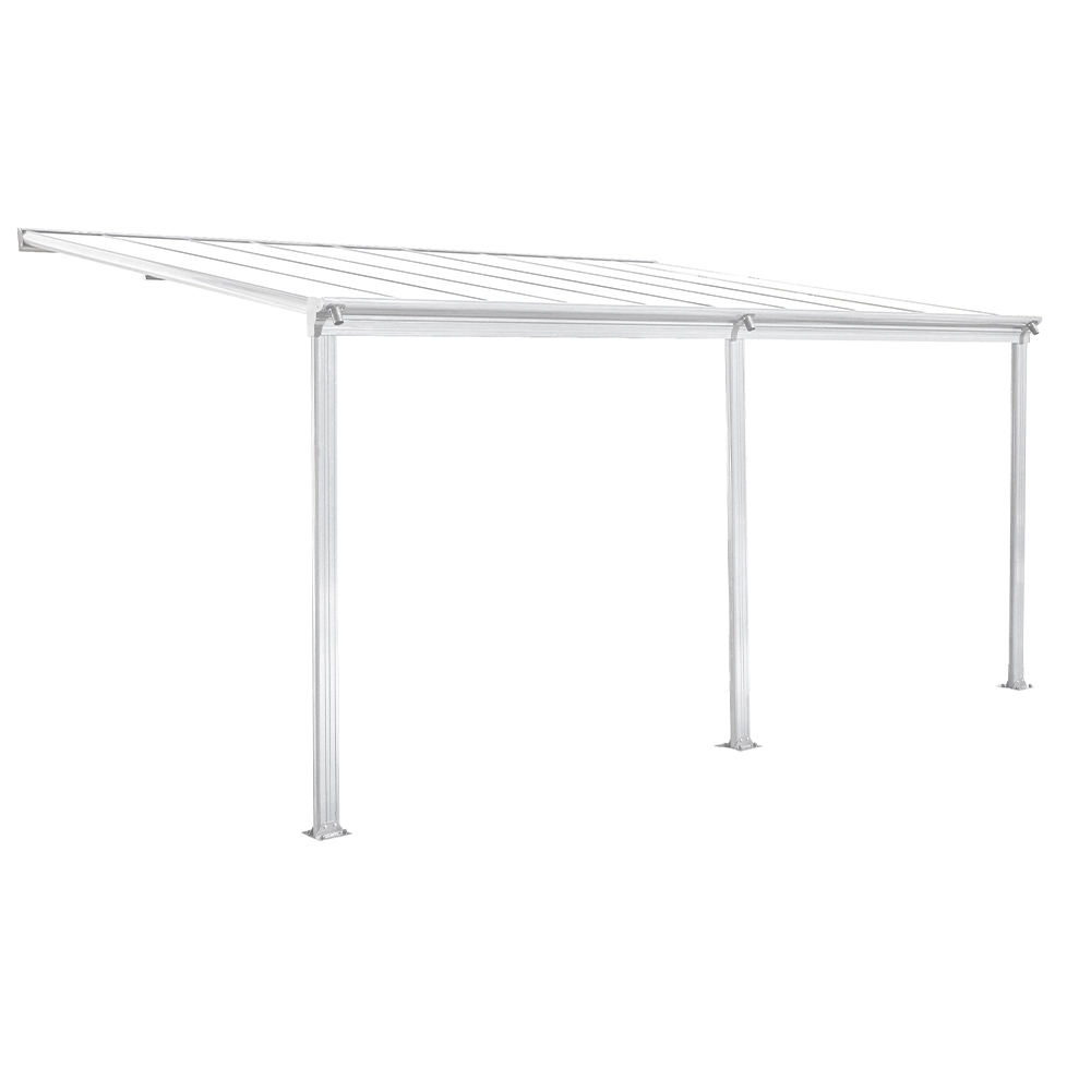 HC Garten & Freizeit Terrassendach/Veranda, aus Aluminium ca. 557 x 303 x 258 cm – Weiß