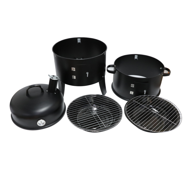 HIGHFELD BBQ Smoker rund mit Grill und Ofen