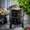 HIGHFELD BBQ Smoker rund mit Grill und Ofen