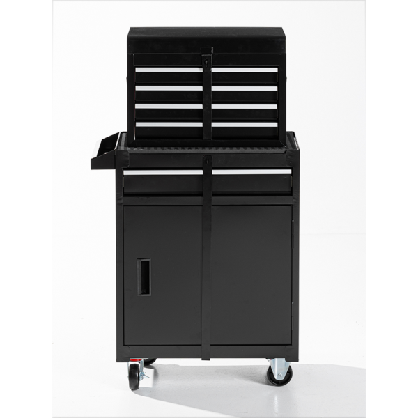 4059306109234-1 Tech-Craft 2 in 1 Werkstattwagen, 5 Schubladen – Schwarz