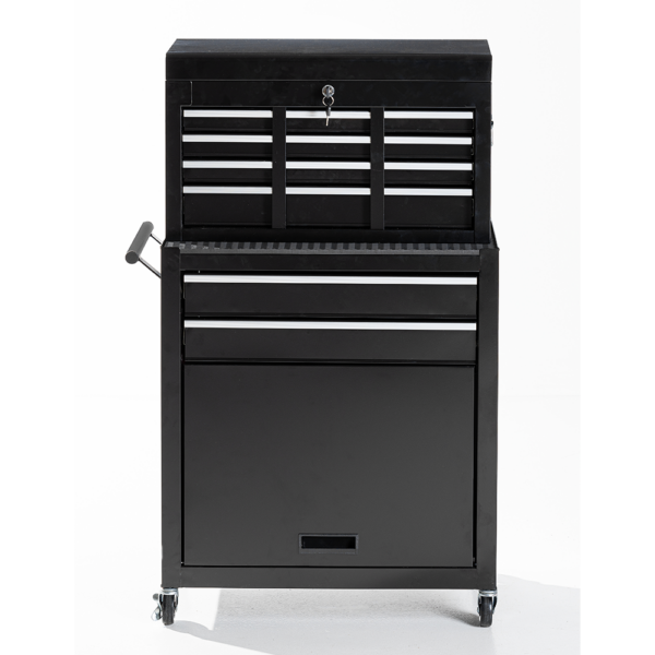 4059306109258-1 Tech-Craft 2 in 1 Werkstattwagen – schwarz, 7 Schubladen