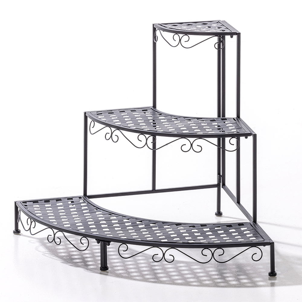 HC Garten & Freizeit Pflanzenständer aus Metall, ca. 86 x 61 x 60 cm – Schwarz