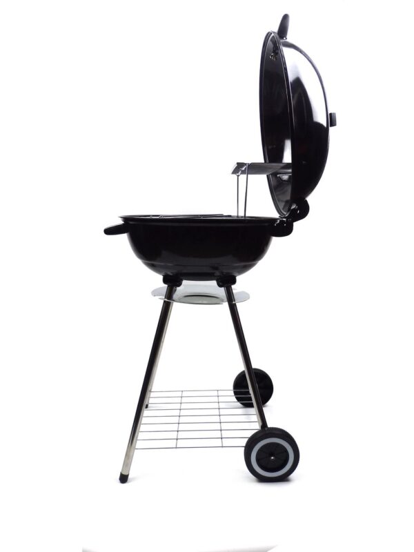 GRILLGOURMET Holzkohle – Kugelgrill Classic mit 2 Standbeine & 2 Rollen schwarz