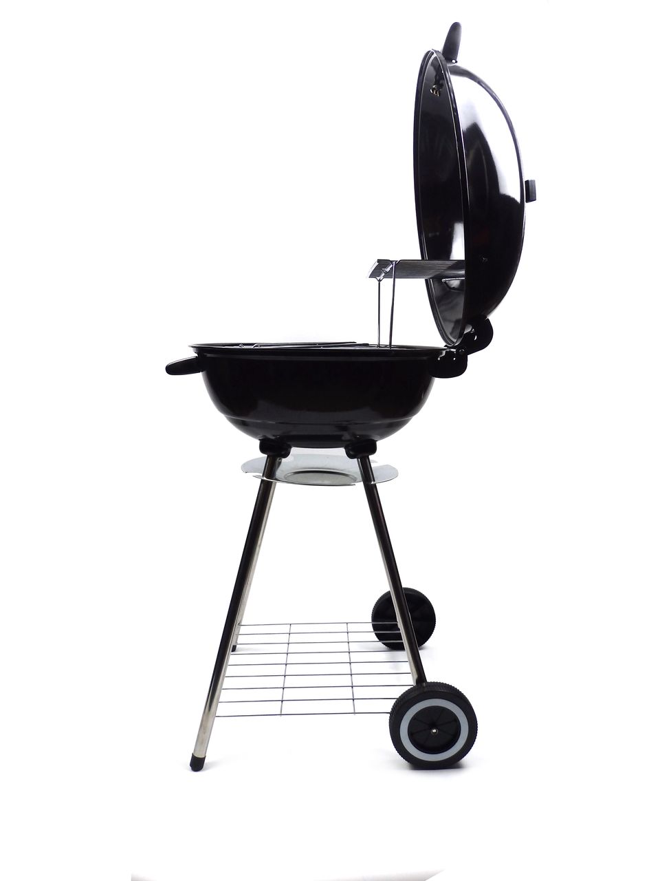 GRILLGOURMET Holzkohle – Kugelgrill Classic mit 2 Standbeine & 2 Rollen schwarz