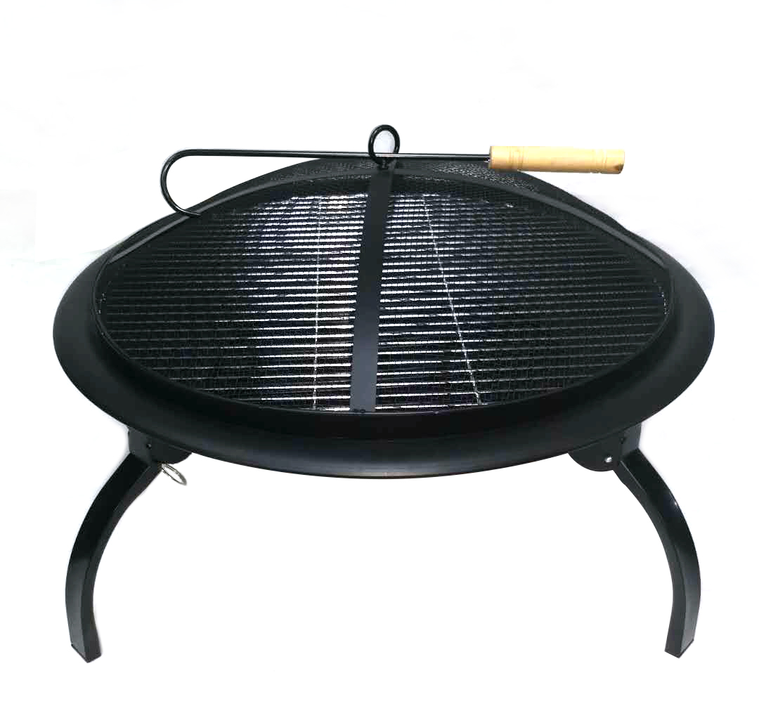 GRILLGOURMET Feuerschale aus Edelstahl, Ø 66 x 41, 5 cm – Schwarz