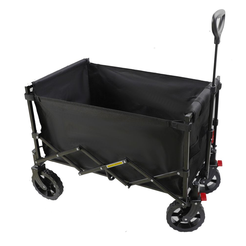 HC Garten & Freizeit Bollerwagen, ca. 90 x 50 x 61/96 cm – Schwarz