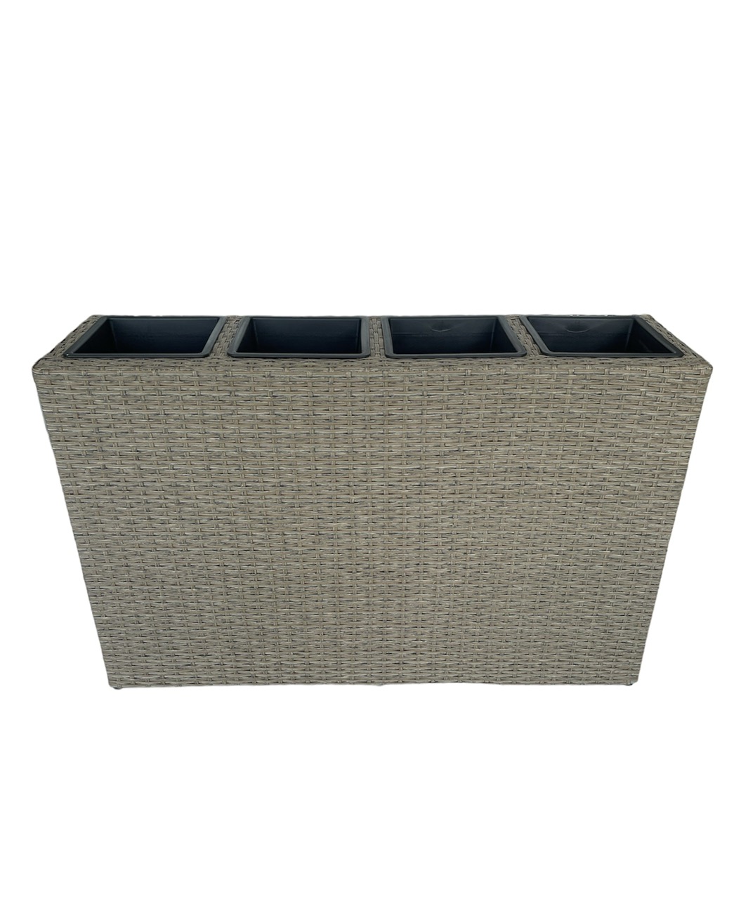 HC Garten & Freizeit Blumentopf Rattan – Optik aus Stahl, ca. 37 x 26, 5 x 60, 5 cm