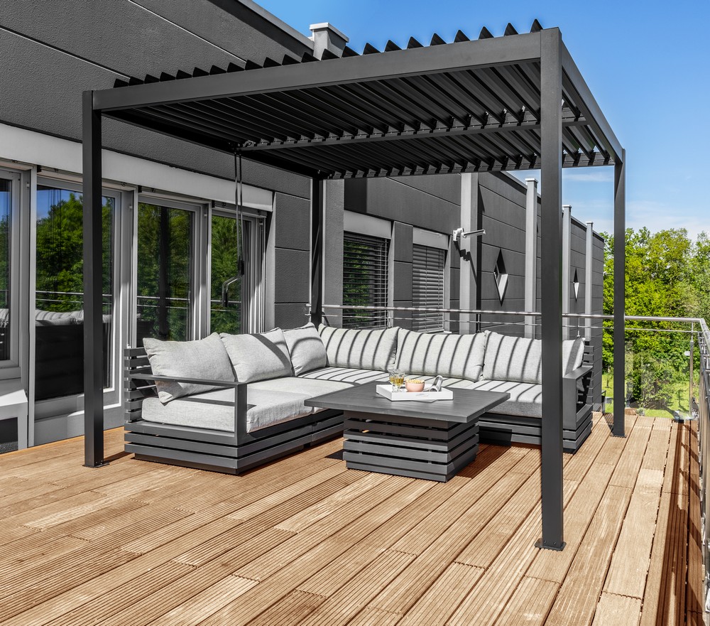 HC Garten & Freizeit Bioklimatische Pergola, Pavillon aus Aluminium 3 x 3 m