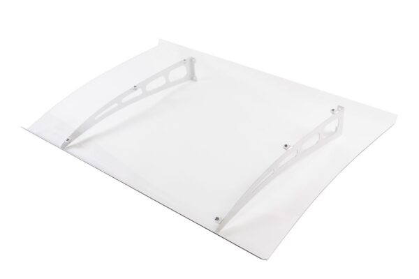 POWERTEC GARDEN Überdachung / Vordach ca. 140 x 90 cm – Transparent (2mm PC)