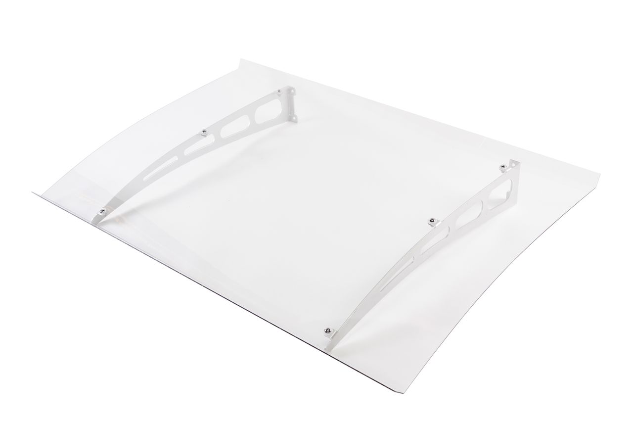 POWERTEC GARDEN Überdachung / Vordach ca. 140 x 90 cm – Transparent (2mm PC)