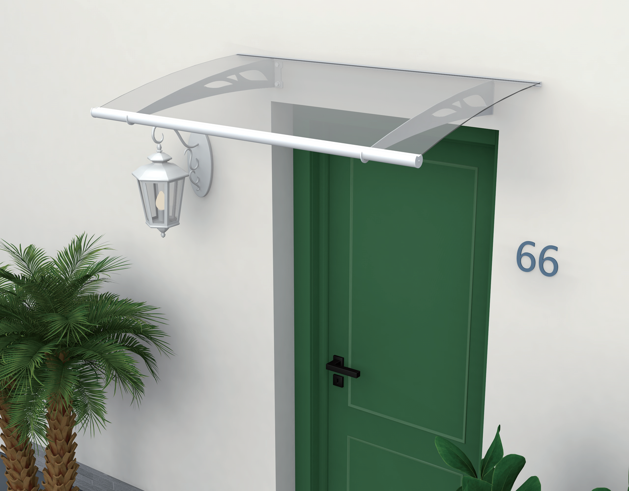 POWERTEC GARDEN Vordach ca. 140 x 90 cm – Transparent (3mm PC)