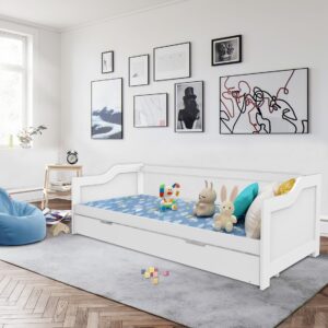 Better Home Funktionsbett ca. 90 x 200 cm ausziehbares Bett inkl. Lattenrost weiß
