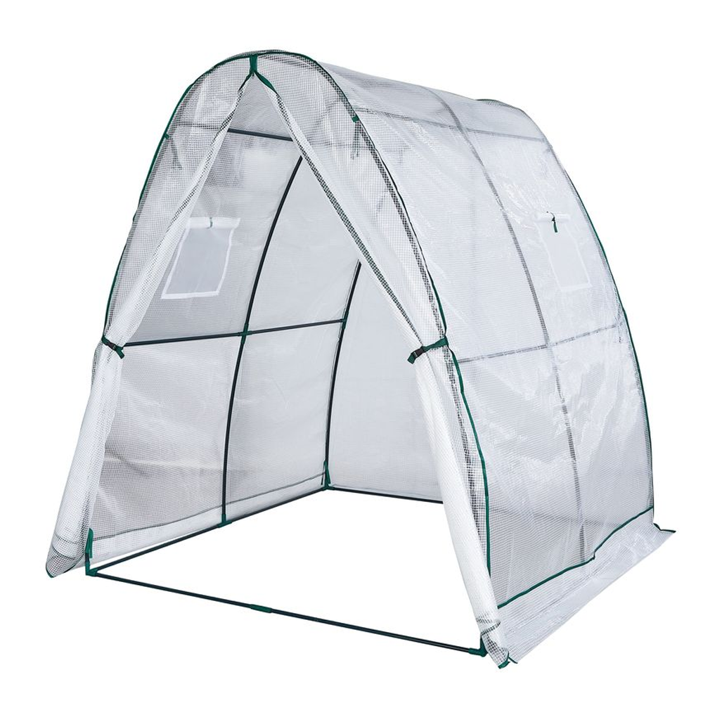 POWERTEC GARDEN Folien – Gewächshaus mit 1 Tor und 2 Fenstern