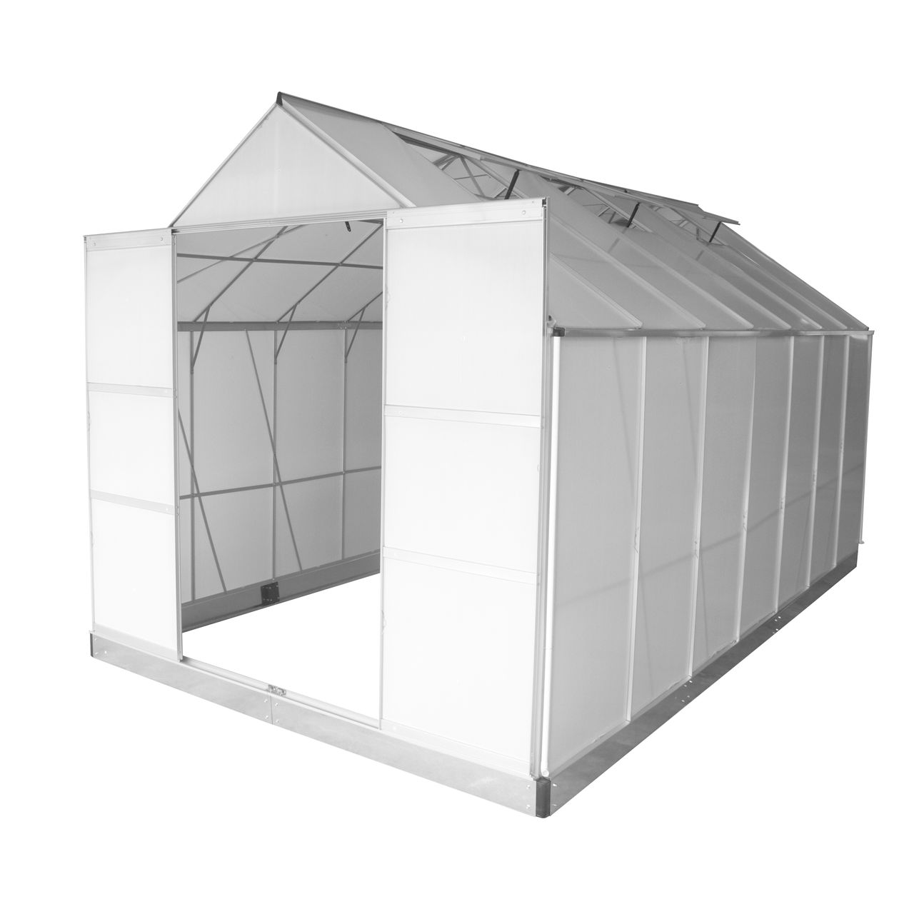 POWERTEC GARDEN Gewächshaus Alu OSAKA 430x250x235cm