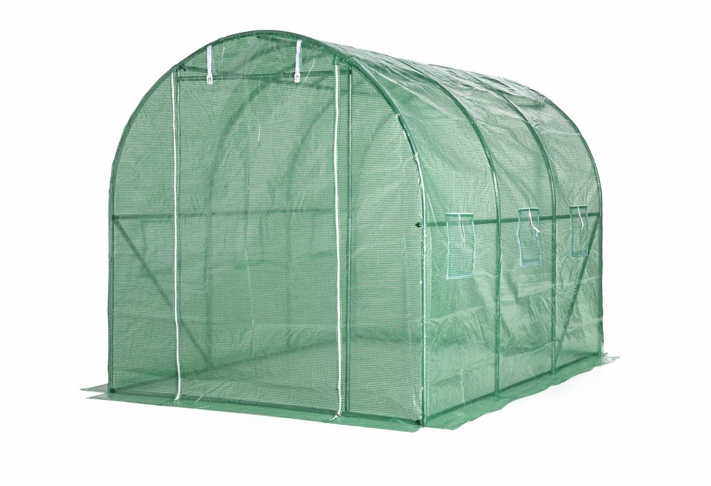POWERTEC GARDEN Foliengewächshaus, Tomatengewächshaus mit 6 Fenster ca. 300x200x200 cm