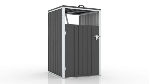 HC Garten & Freizeit 1er Mülltonnenbox aus verzinktem Stahl, ca. 80 x 80 x 122 cm – Anthrazit